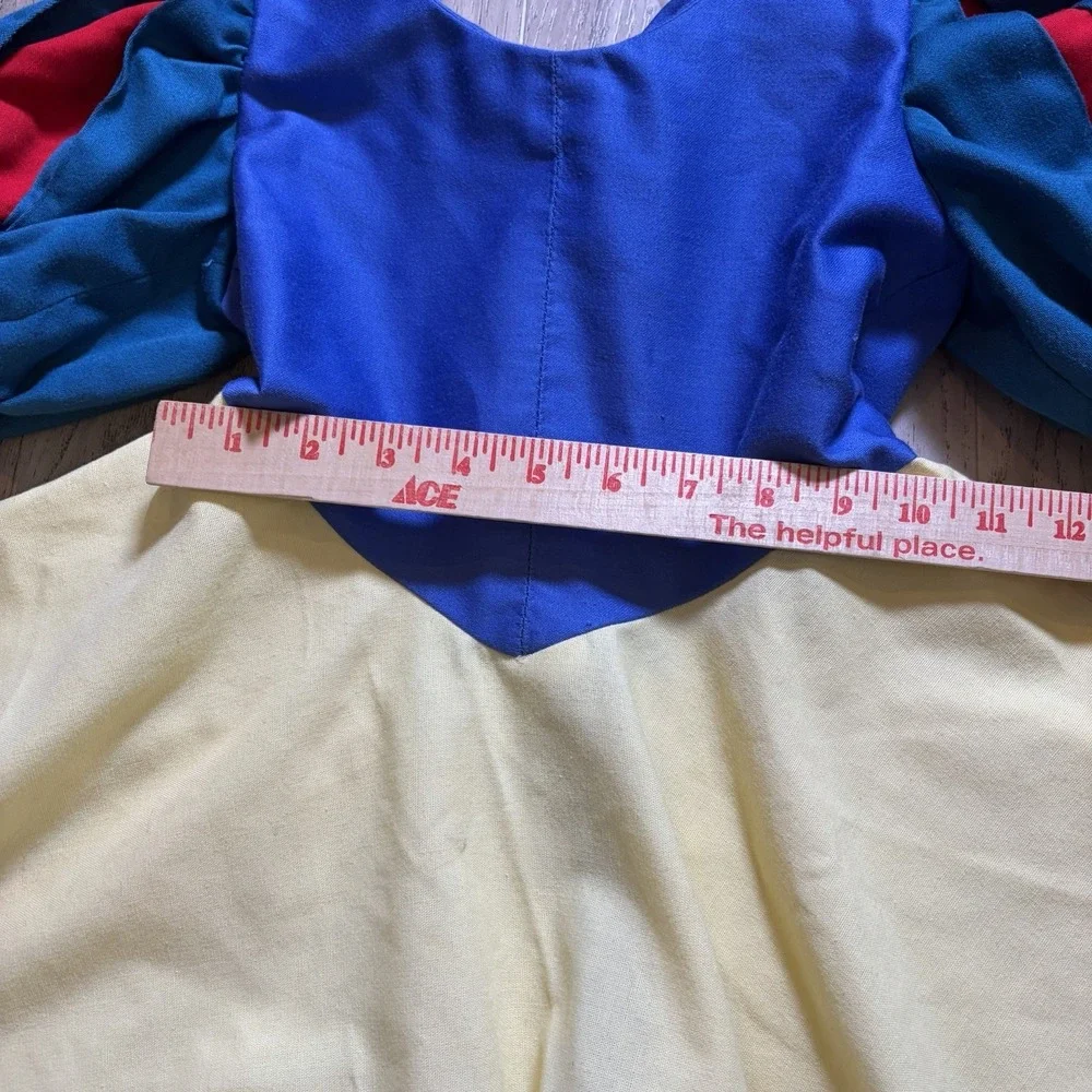 Vintage Handmade Disney Snow White Costume Child Size 5/6 Yellow Blue Dress Zip